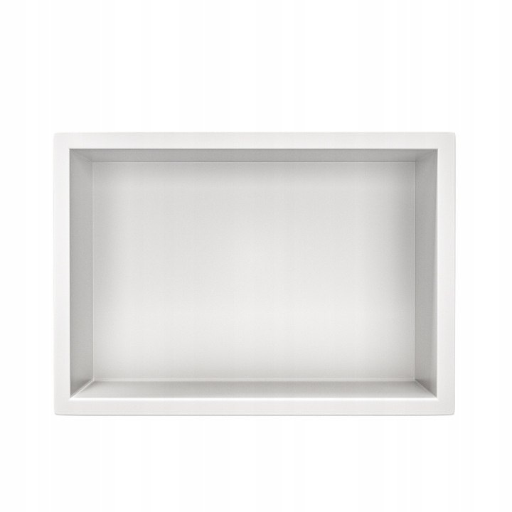 BALNEO WALL-BOX ONE Witte Wandnis Douche Roestvrijstalen Douchenis 30x30x7cm Wit, Waterdichte Nis voor Badkamergerei, Zonder Tegels, Flexibele Nisinstallatie